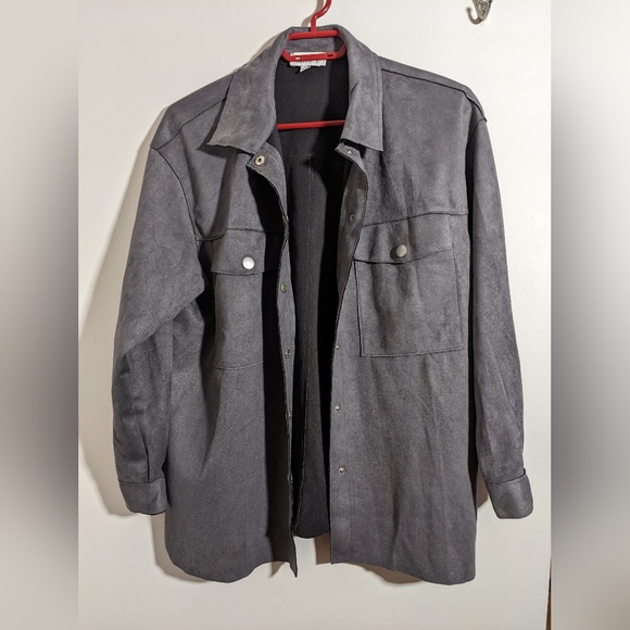 Grey suede jacket - Picture 4 of 4